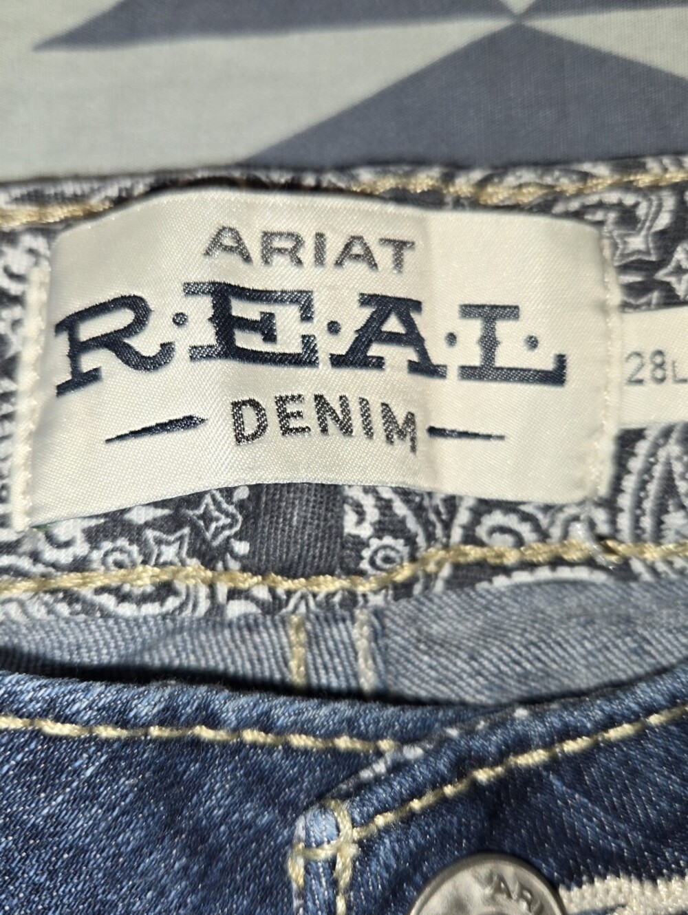 Ariat Real Denim Dark Wash Boot Cut Jeans Size: 28L - Picture 4 of 5
